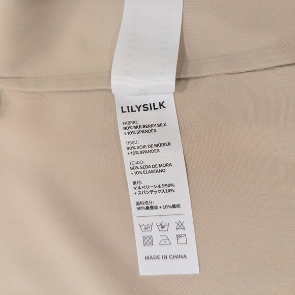 LILYSILK Wrap Tie Waist Blazer Blouse 6 "Light Apricot" Beige Mulberry Silk - Picture 12 of 14